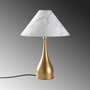 Opviq Luna - Lámpara de mesa Dorado y Blanco